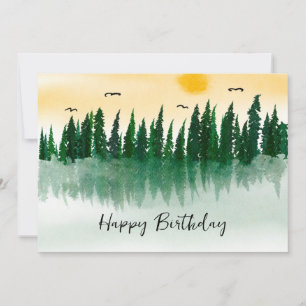 Tarjeta Festiva Naturaleza acuarela paisajística