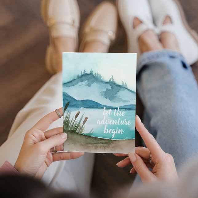 Tarjeta Festiva Naturaleza acuática moderna Empecemos la aventura (Subido por el creador)