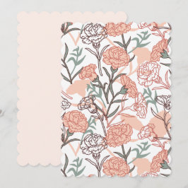 Tarjeta Festiva Naturaleza Inspirada Floral: Patrón de Flor de Cla