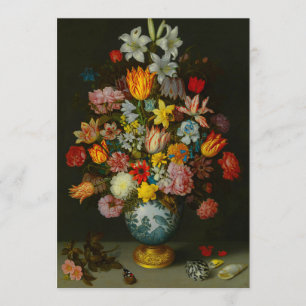 Tarjeta Festiva Naturaleza muerta de flores en un jarrón Wan-Li