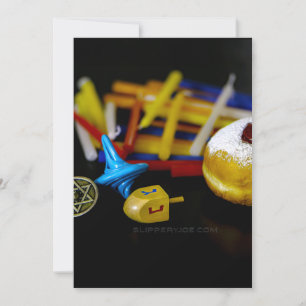 Tarjeta Festiva Naturaleza muerta simbólica de Hanukkah de Slipper