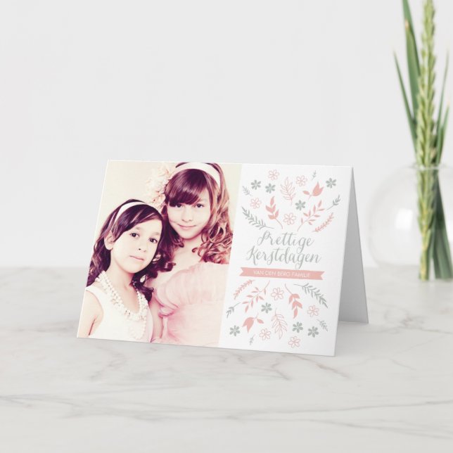 Tarjeta Festiva Natuur vakantiegroet van Kerstmis (Anverso)