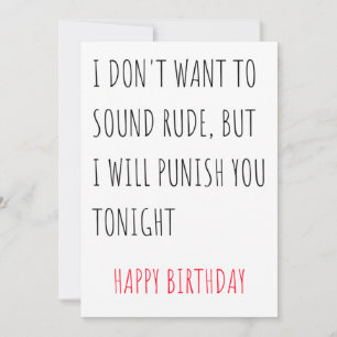 Tarjeta Festiva Naughty Funny Happy Birday Card para él y ella