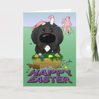 Tarjeta Festiva Naughty Newfie Feliz Pascua