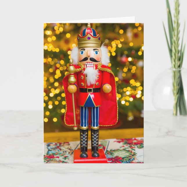 Tarjeta Festiva Naughty Nutcracker Personalizado (Anverso)