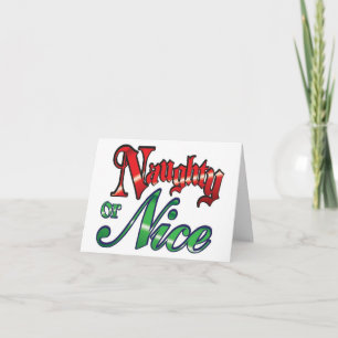 TARJETA FESTIVA NAUGHTY O NICE-U SABEN QUÉ "YO" PREFIERE=NAVIDADES