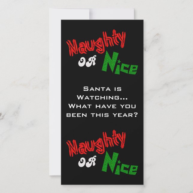Tarjeta Festiva Naughty Or Nice? Photo Card (Anverso)