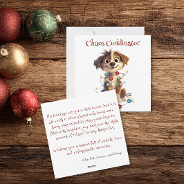 Tarjeta Festiva Naughty Puppy Navidades Coordinador de Caos