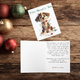 Tarjeta Festiva Naughty Puppy Navidades Coordinador de Caos