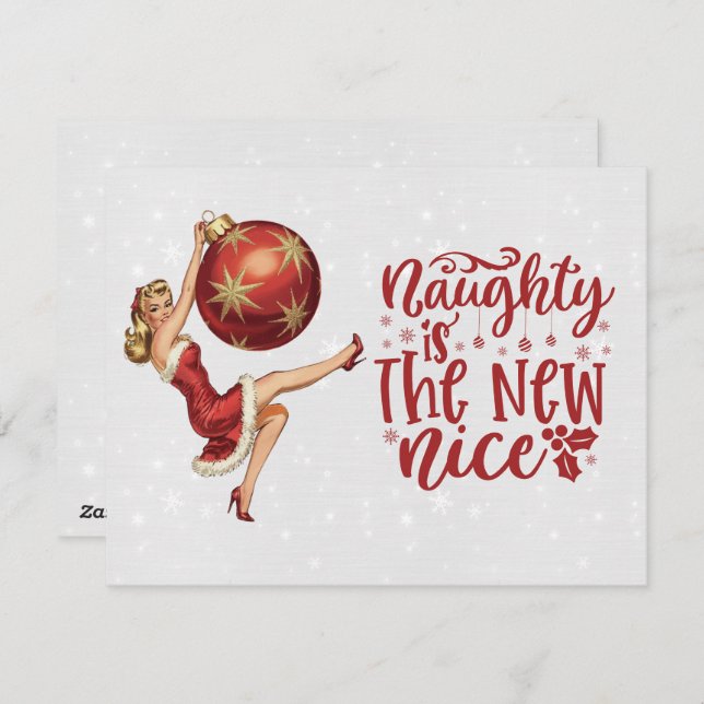 Tarjeta Festiva Naughty Sister Naughty Is The New Nice Christmas  (Anverso / Reverso)