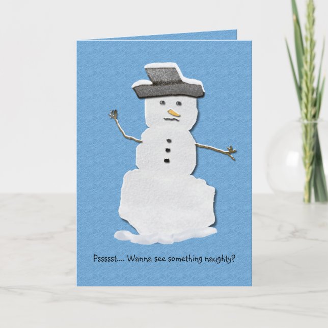 Tarjeta Festiva Naughty Snowman Card (Anverso)