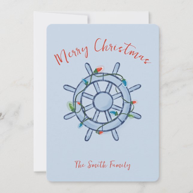 Tarjeta Festiva Nautical Christmas Card (Anverso)
