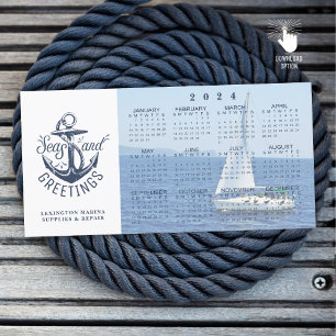 Tarjeta Festiva Nautical Company 2023 Calendar SEAS AND GREETINGS