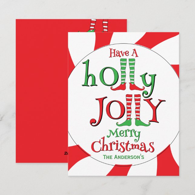 Tarjeta Festiva ¡Navidad alegre y divertida! (Anverso / Reverso)
