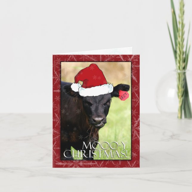 Tarjeta Festiva ¡Navidad de Moooo-y! (Anverso)