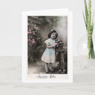 Tarjeta Festiva "Navidad del francés del vintage del Fete de