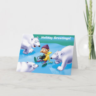 Tarjeta Festiva ¡Navidad en el hielo, saludos del día de fiesta!