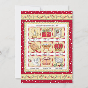 Tarjeta Festiva Navidad… En el nombre de Jesús… ¡Tarjeta plana!