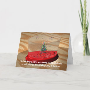 Tarjeta Festiva Navidad: Escándalo del mono del mar