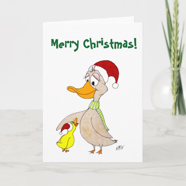 Tarjeta Festiva Navidad: Patos (Anverso)