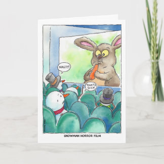 Tarjeta Festiva Navidad:  Película de terror del muñeco de nieve