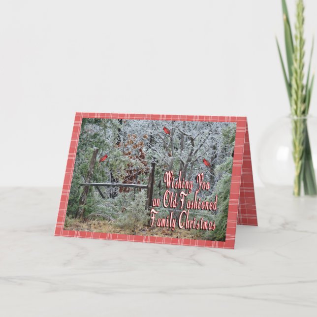 Tarjeta Festiva Navidad-personalizar pasado de moda (Anverso)