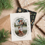Tarjeta Festiva Navidades 1 arco fotográfico acuarela floral botán<br><div class="desc">Mery Navidades moderna y elegante acuarela agua desecada floral botánica colores suaves vacaciones arco 1 foto Navidades tarjeta.r</div>