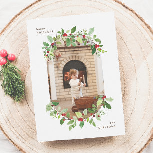 Tarjeta Festiva Navidades 1 Photo Arch y Elegant Botanicals Winter