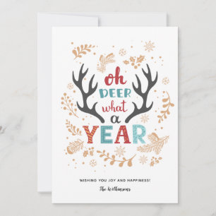 Tarjeta Festiva Navidades 2021 Oh Deer What A Year Vaccine Year