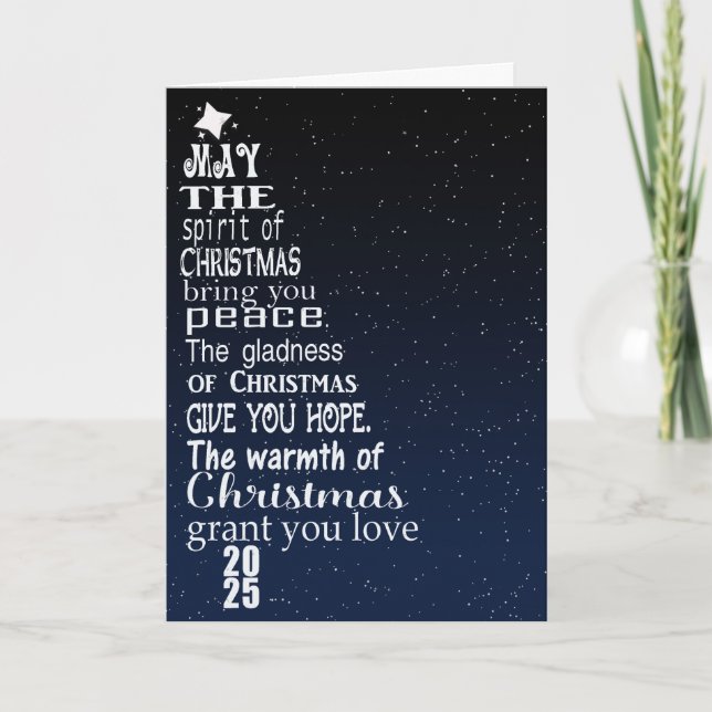 Tarjeta Festiva Navidades 2025 Tree and Moon (Anverso)
