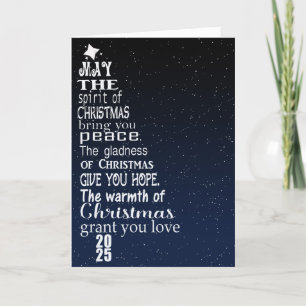 Tarjeta Festiva Navidades 2025 Tree and Moon