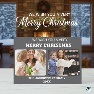 Tarjeta Festiva Navidades 2 acuarela de foto floral