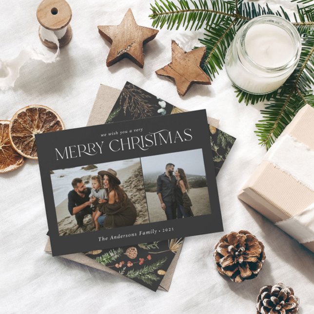 Tarjeta Festiva Navidades 2 acuarela de foto floral (Subido por el creador)