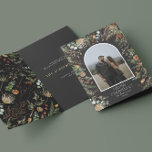 Tarjeta Festiva Navidades 2 arco de fotos acuarela floral botánica<br><div class="desc">Mery Navidades moderna y elegante acuarela estampado botánico floral colores suaves marea vacaciones arco 2 tarjeta de Navidades de fotografía.</div>