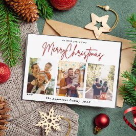 Tarjeta Festiva Navidades 2 Foto Con Decoración De Invierno