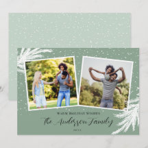 Navidades 2 Fotos Guión Nieve Verde