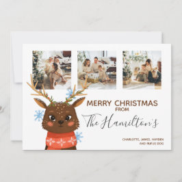 Tarjeta Festiva Navidades 3 Foto Reno Personalizado