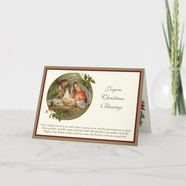 Tarjeta Festiva Navidades 3 Fotos Jesús Religioso María José (Anverso)