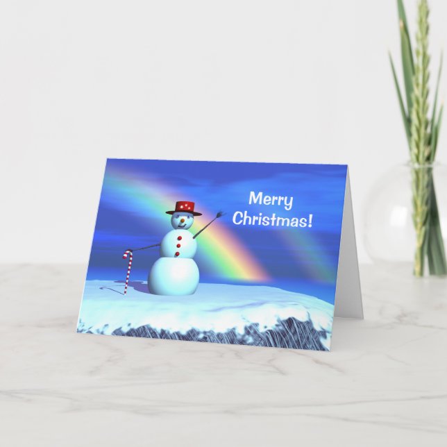 Tarjeta Festiva Navidades 3D Snowman (Anverso)