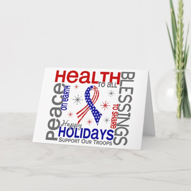 Tarjeta Festiva Navidades 4 Apoyar A Nuestras Tropas (Anverso)