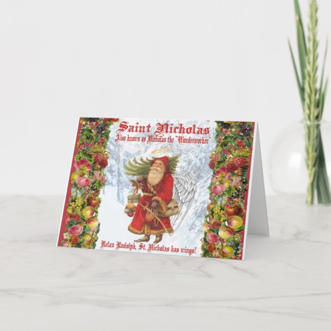 Tarjeta Festiva Navidades 4 San Nicolás el Maravillero (Anverso)