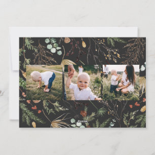 Tarjeta Festiva Navidades 5 foto acuarela floral botánica