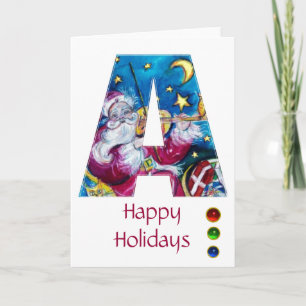 TARJETA FESTIVA NAVIDADES A CARTA / INSPIRADO SANTA MONOGRAM
