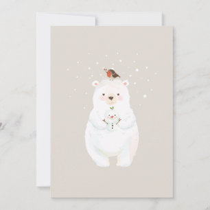 Tarjeta Festiva Navidades: abrazos de oso nevado