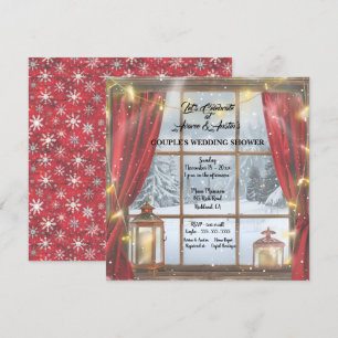 Tarjeta Festiva Navidades abren ventana ducha matrimonial de parej