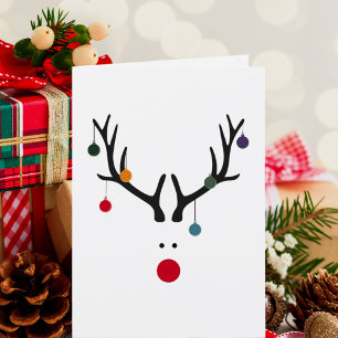 Tarjeta Festiva Navidades abstractos y divertidos modernos renos e