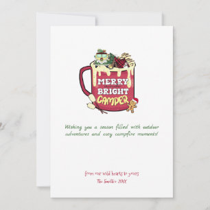 Tarjeta Festiva Navidades acampan camping al aire libre