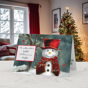 Tarjeta Festiva Navidades aceptan que Snowman no tenga lugar para 