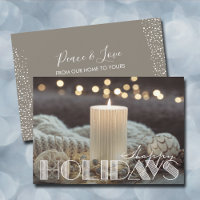 Navidades acogedores con velas blancas felices