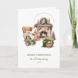 Tarjeta Festiva Navidades acogedores de vacaciones